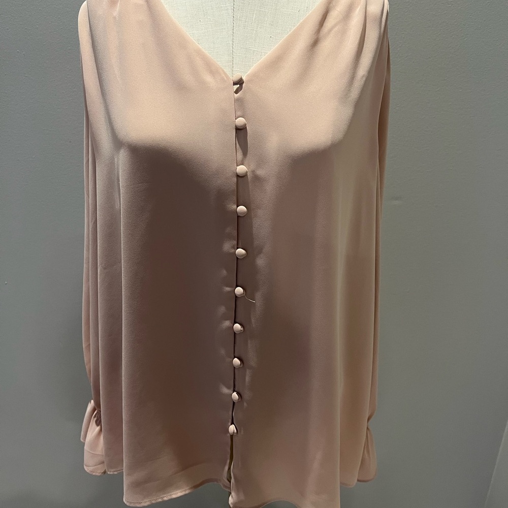 Chic Blush Button-Down Blouse